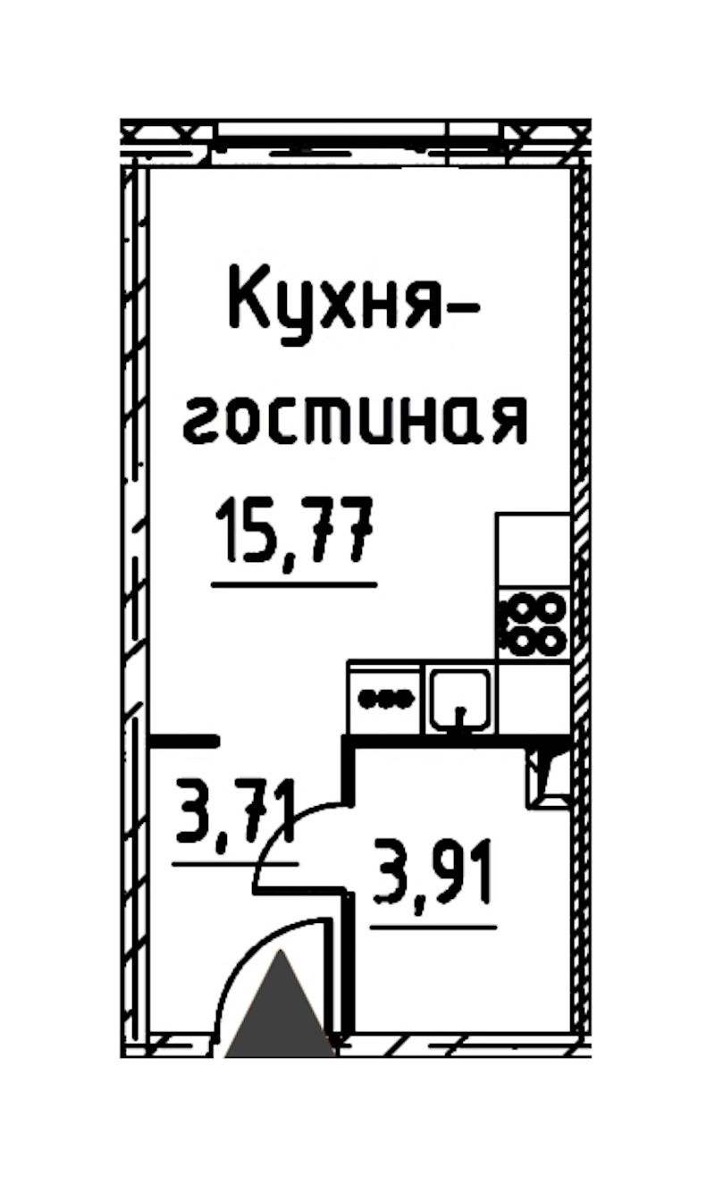 Квартира студия 22.7 м², 19/24 эт., ЖК «Про.Молодость»