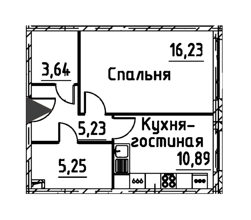 1-комнатная квартира 40.84 м², 10/24 эт., ЖК «Про.Молодость»