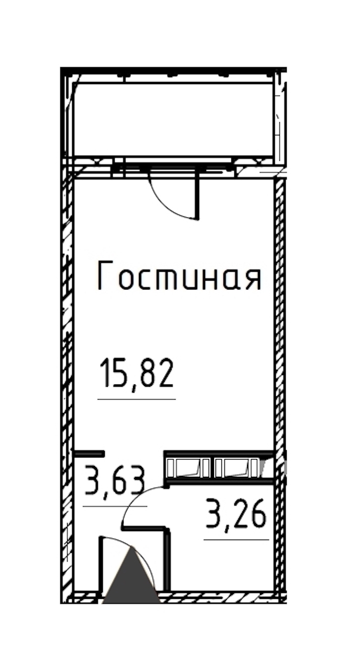 Квартира студия 22.71 м², 21/24 эт., ЖК «Про.Молодость»