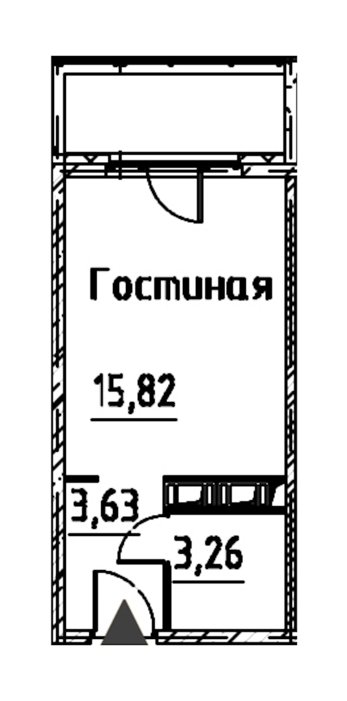 Квартира студия 22.71 м², 23/24 эт., ЖК «Про.Молодость»