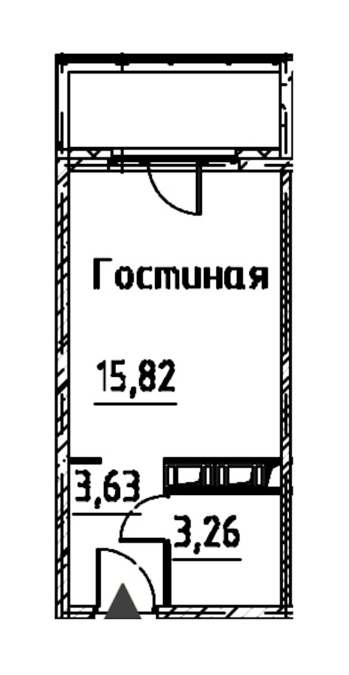 Квартира студия 22.71 м², 24/24 эт., ЖК «Про.Молодость»