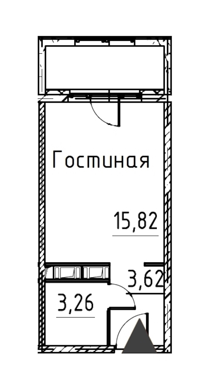 Квартира студия 22.7 м², 21/24 эт., ЖК «Про.Молодость»