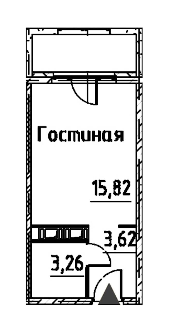 Квартира студия 22.7 м², 23/24 эт., ЖК «Про.Молодость»