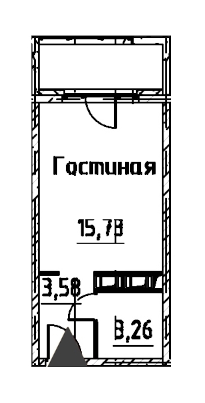 Квартира студия 22.57 м², 22/24 эт., ЖК «Про.Молодость»
