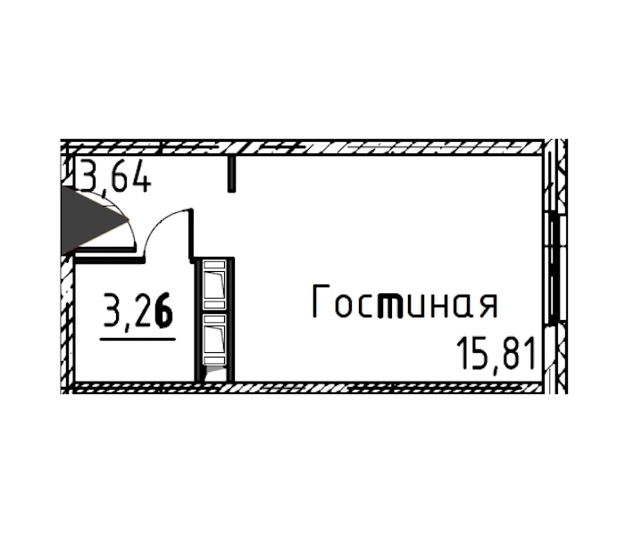 Квартира студия 22.71 м², 21/24 эт., ЖК «Про.Молодость»