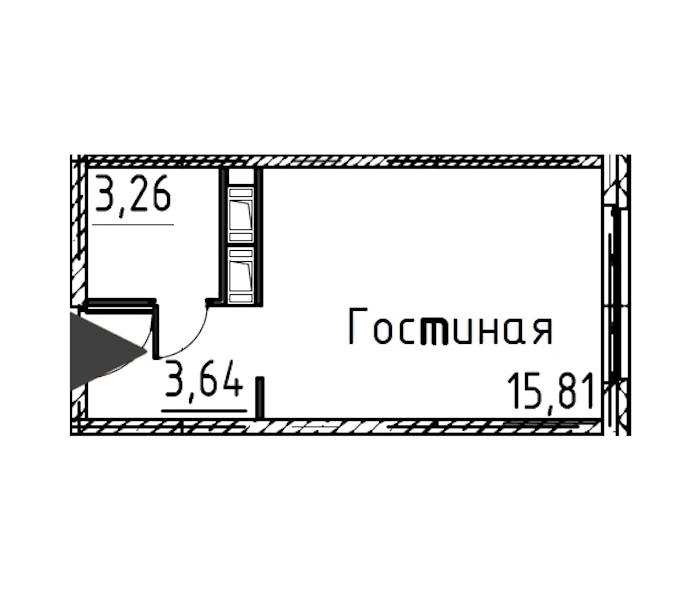 Квартира студия 22.71 м², 21/24 эт., ЖК «Про.Молодость»