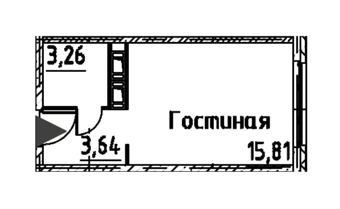 Квартира студия 22.71 м², 22/24 эт., ЖК «Про.Молодость»