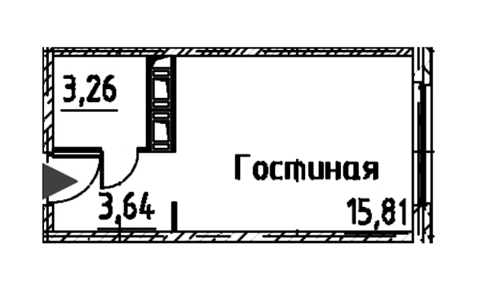 Квартира студия 22.71 м², 23/24 эт., ЖК «Про.Молодость»