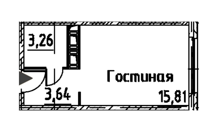 Квартира студия 22.71 м², 24/24 эт., ЖК «Про.Молодость»