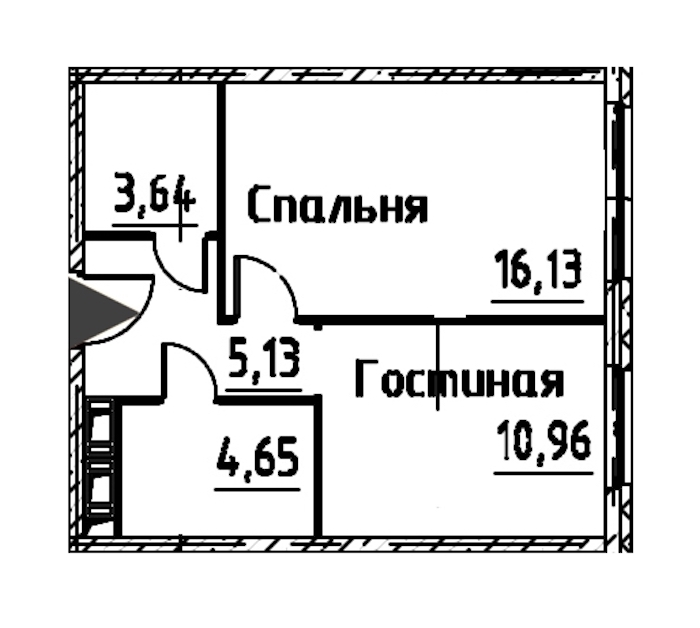 1-комнатная квартира 40.5 м², 22/24 эт., ЖК «Про.Молодость»