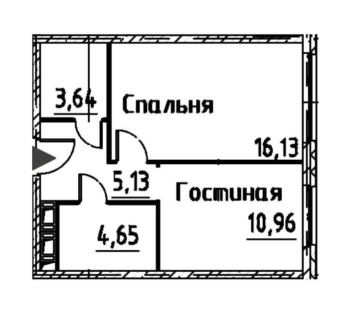 1-комнатная квартира 40.5 м², 23/24 эт., ЖК «Про.Молодость»
