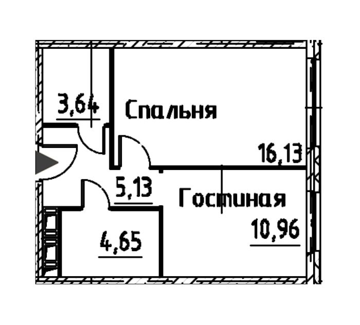 1-комнатная квартира 40.5 м², 24/24 эт., ЖК «Про.Молодость»
