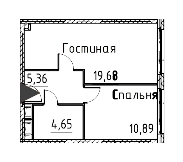 1-комнатная квартира 40.57 м², 21/24 эт., ЖК «Про.Молодость»