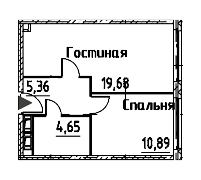 1-комнатная квартира 40.57 м², 23/24 эт., ЖК «Про.Молодость»