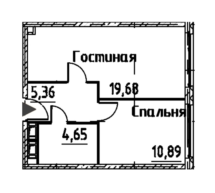 1-комнатная квартира 40.57 м², 24/24 эт., ЖК «Про.Молодость»
