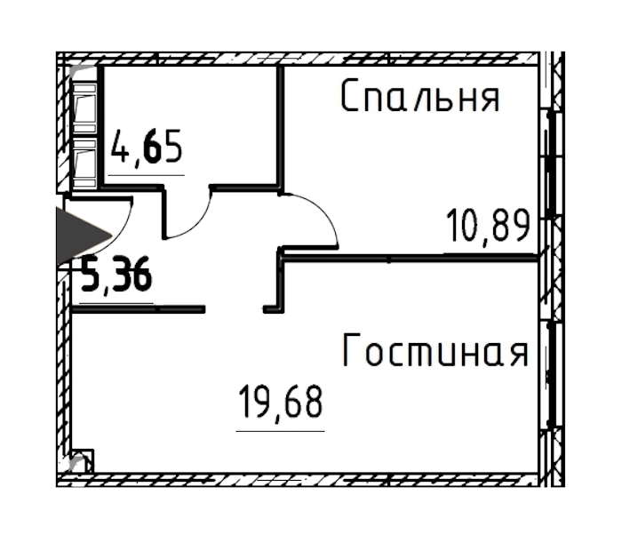 1-комнатная квартира 40.57 м², 21/24 эт., ЖК «Про.Молодость»