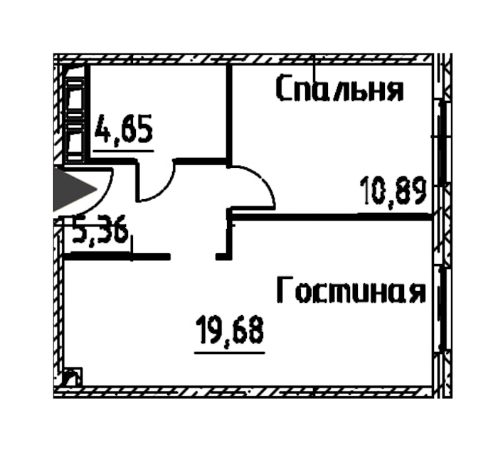 1-комнатная квартира 40.57 м², 22/24 эт., ЖК «Про.Молодость»