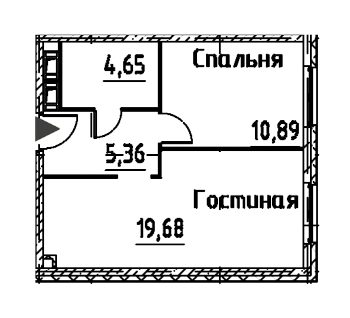 1-комнатная квартира 40.57 м², 24/24 эт., ЖК «Про.Молодость»