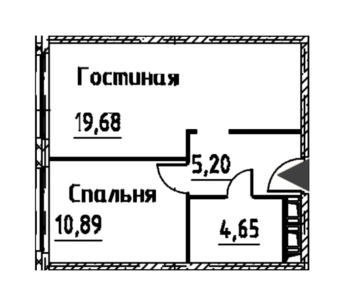 1-комнатная квартира 40.41 м², 22/24 эт., ЖК «Про.Молодость»