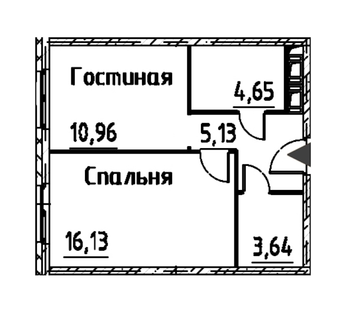 1-комнатная квартира 40.5 м², 23/24 эт., ЖК «Про.Молодость»