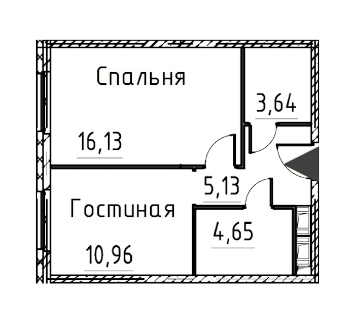 1-комнатная квартира 40.5 м², 21/24 эт., ЖК «Про.Молодость»