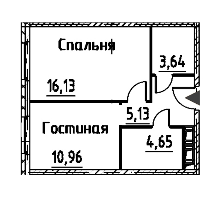 1-комнатная квартира 40.5 м², 23/24 эт., ЖК «Про.Молодость»
