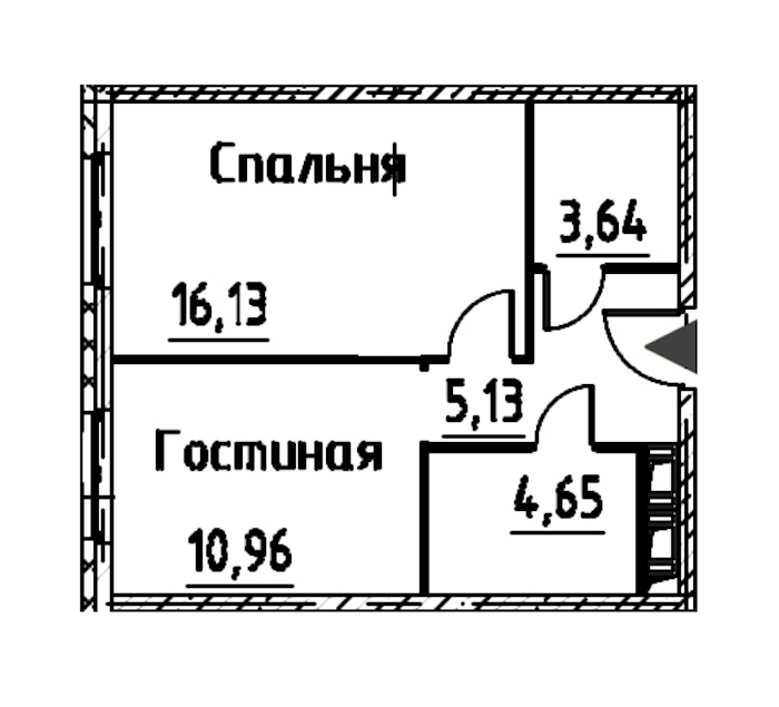 1-комнатная квартира 40.5 м², 24/24 эт., ЖК «Про.Молодость»