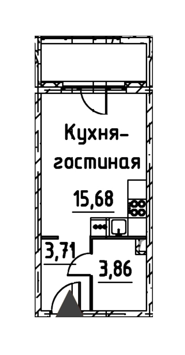 Квартира студия 22.88 м², 9/24 эт., ЖК «Про.Молодость»