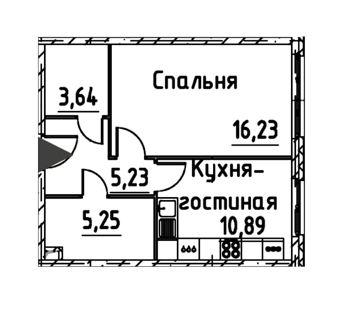 1-комнатная квартира 40.5 м², 19/24 эт., ЖК «Про.Молодость»