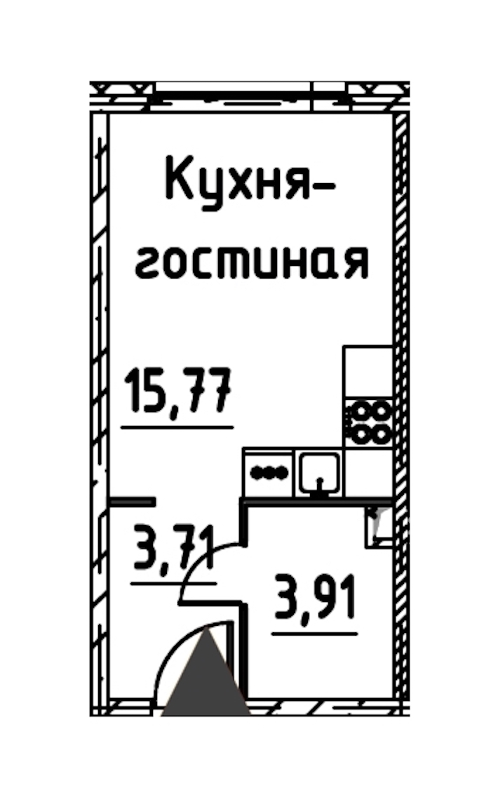 Квартира студия 23.01 м², 10/24 эт., ЖК «Про.Молодость»