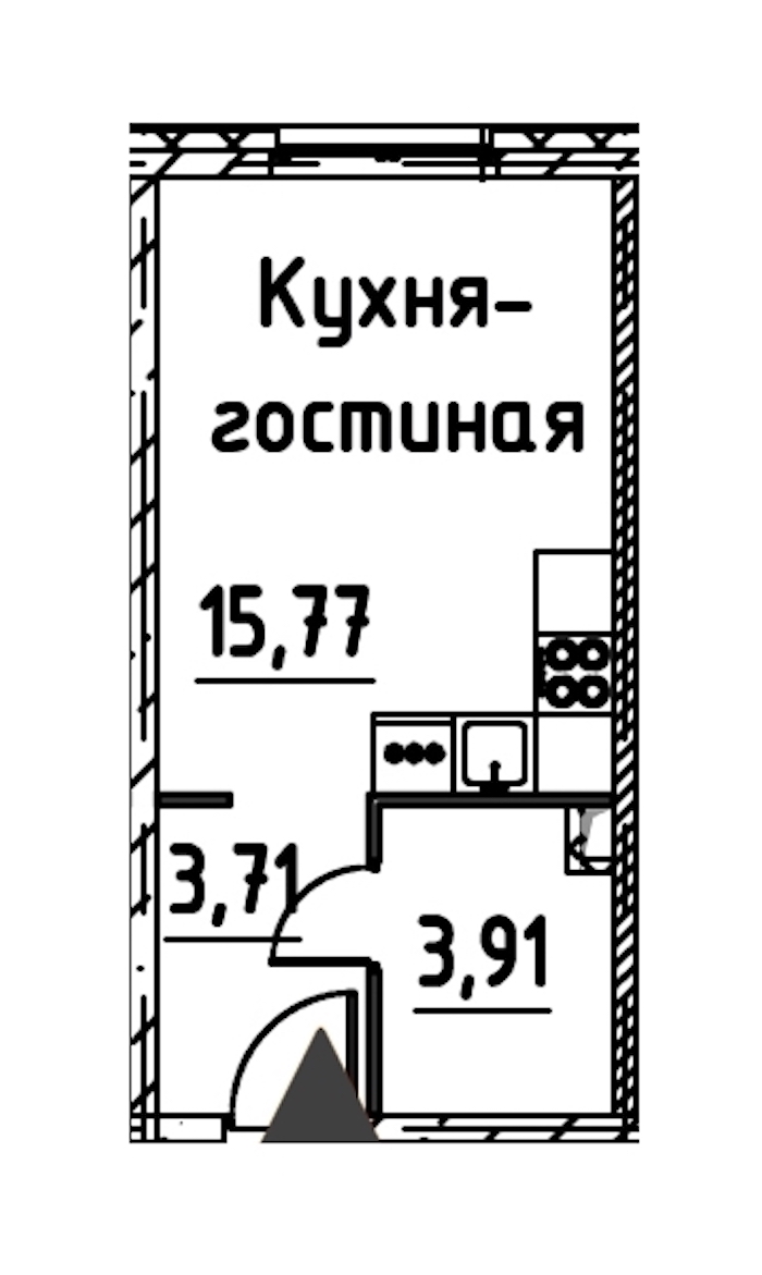 Квартира студия 23.01 м², 10/24 эт., ЖК «Про.Молодость»