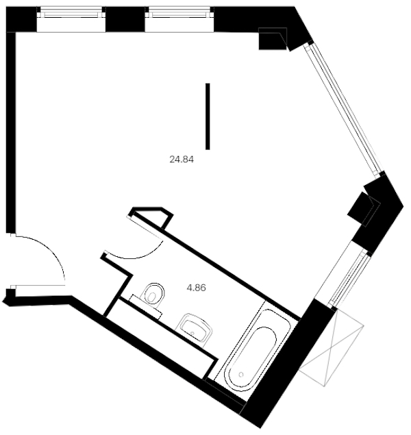 Квартира студия 29.7 м², 2/15 эт., ЖК «Вольта»
