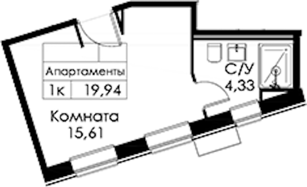Квартира студия 19.94 м², 4/15 эт., ЖК «Вольта»