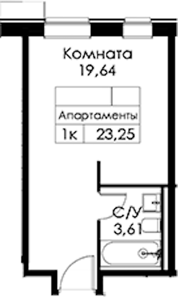 Квартира студия 23.25 м², 2/15 эт., ЖК «Вольта»