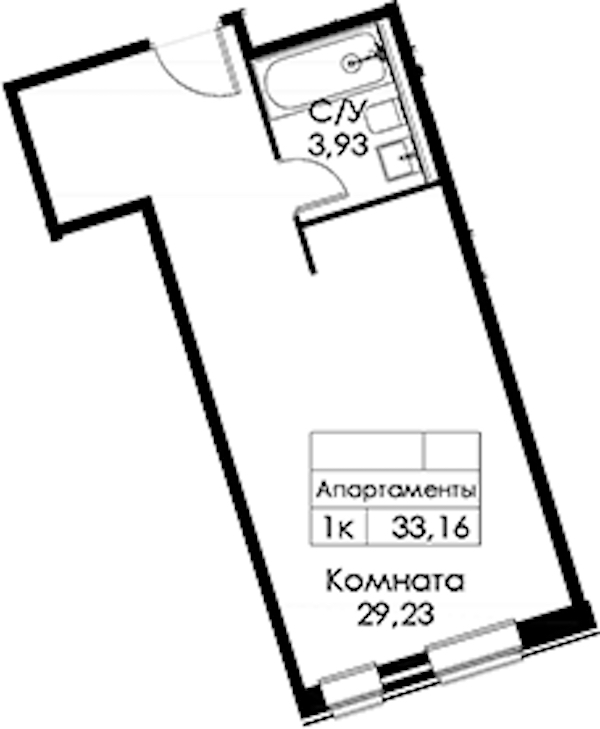 Квартира студия 33.16 м², 2/15 эт., ЖК «Вольта»
