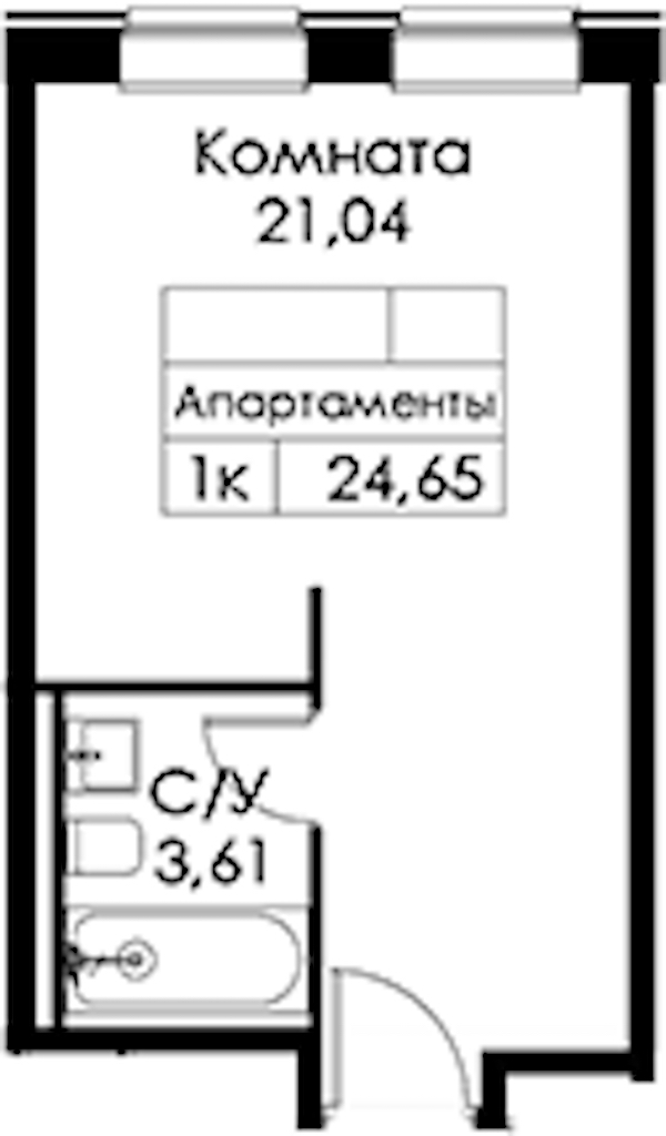 Квартира студия 24.65 м², 3/15 эт., ЖК «Вольта»