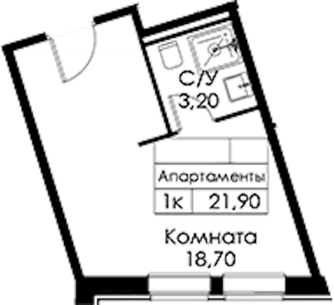 Квартира студия 21.9 м², 5/15 эт., ЖК «Вольта»