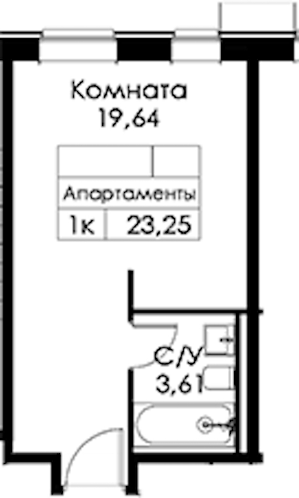 Квартира студия 23.25 м², 11/15 эт., ЖК «Вольта»