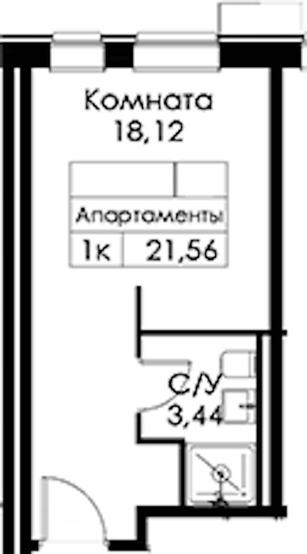 Квартира студия 21.56 м², 7/15 эт., ЖК «Вольта»
