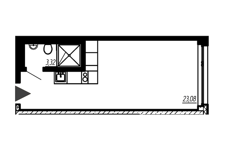 Квартира студия 26 м², 9/18 эт., Комплекс апартаментов «Valo»