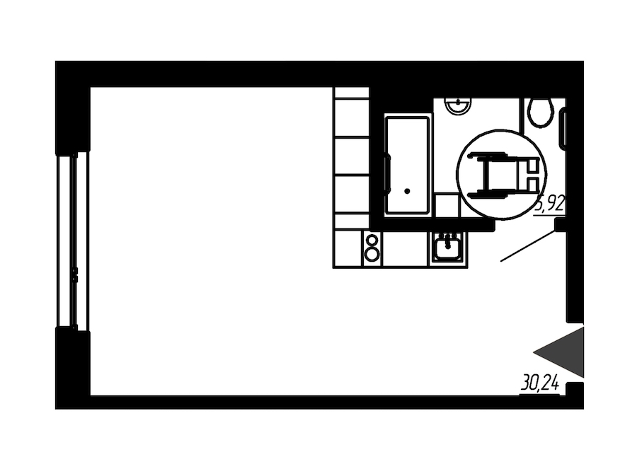 Квартира студия 39.49 м², 6/18 эт., Комплекс апартаментов «Valo»