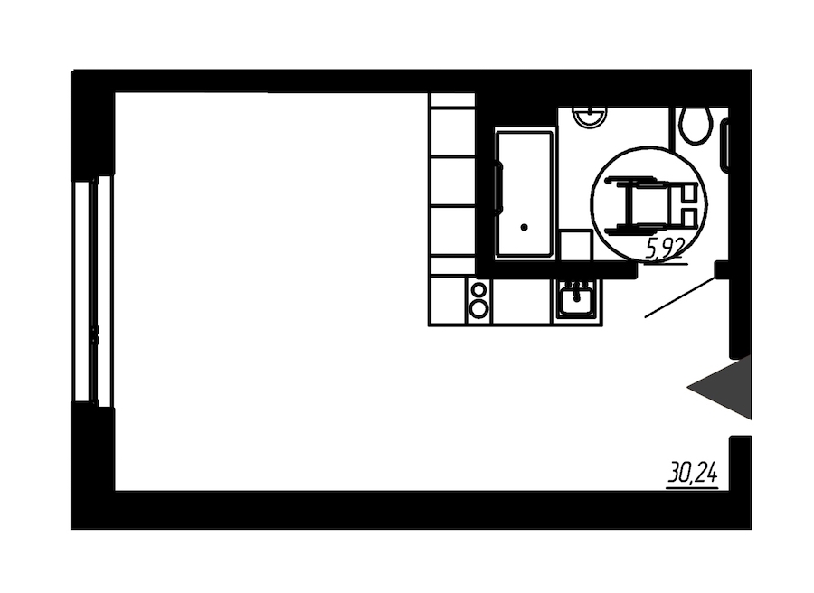 Квартира студия 36.18 м², 9/18 эт., Комплекс апартаментов «Valo»