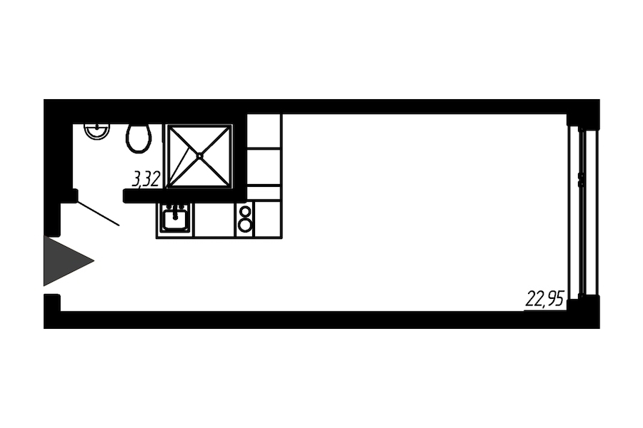 Квартира студия 26 м², 15/18 эт., Комплекс апартаментов «Valo»