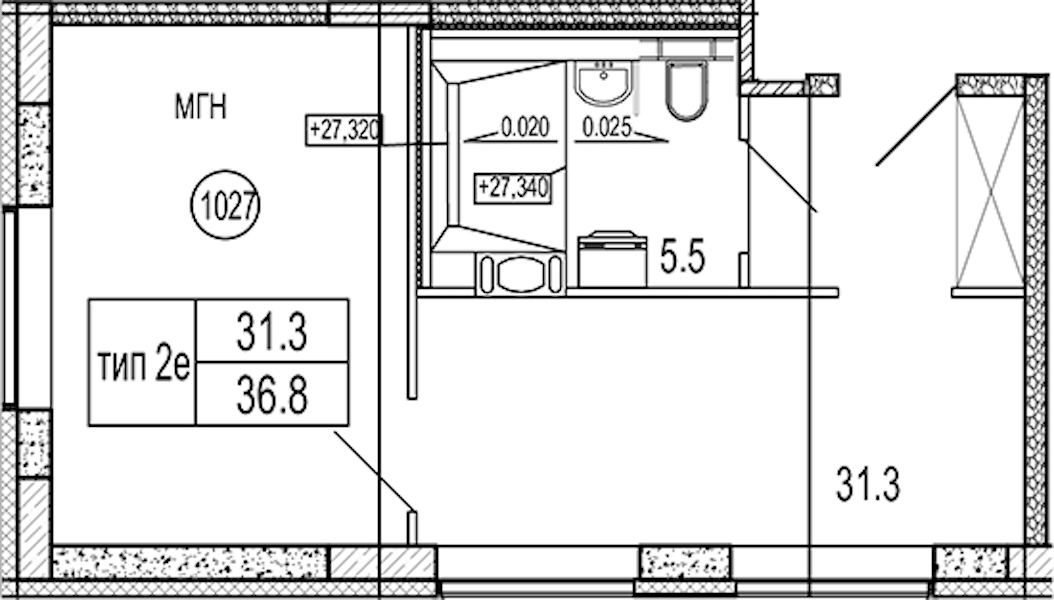Квартира студия 36.4 м², 10/10 эт., Апарт-отель «VIDI»