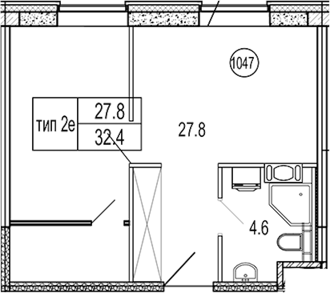 Квартира студия 33.1 м², 10/10 эт., Апарт-отель «VIDI»
