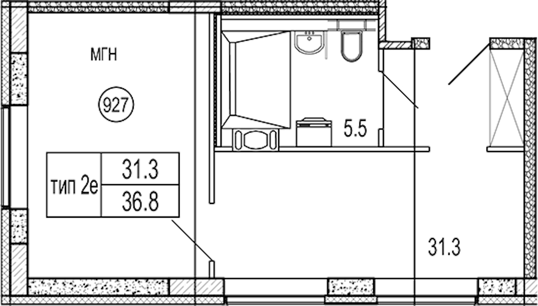 Квартира студия 36.8 м², 9/10 эт., Апарт-отель «VIDI»