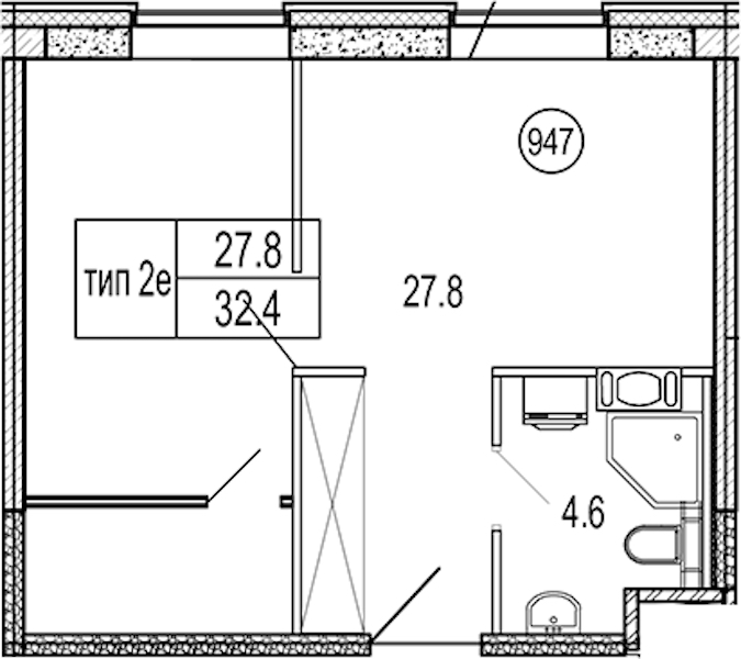 Квартира студия 32.4 м², 9/10 эт., Апарт-отель «VIDI»