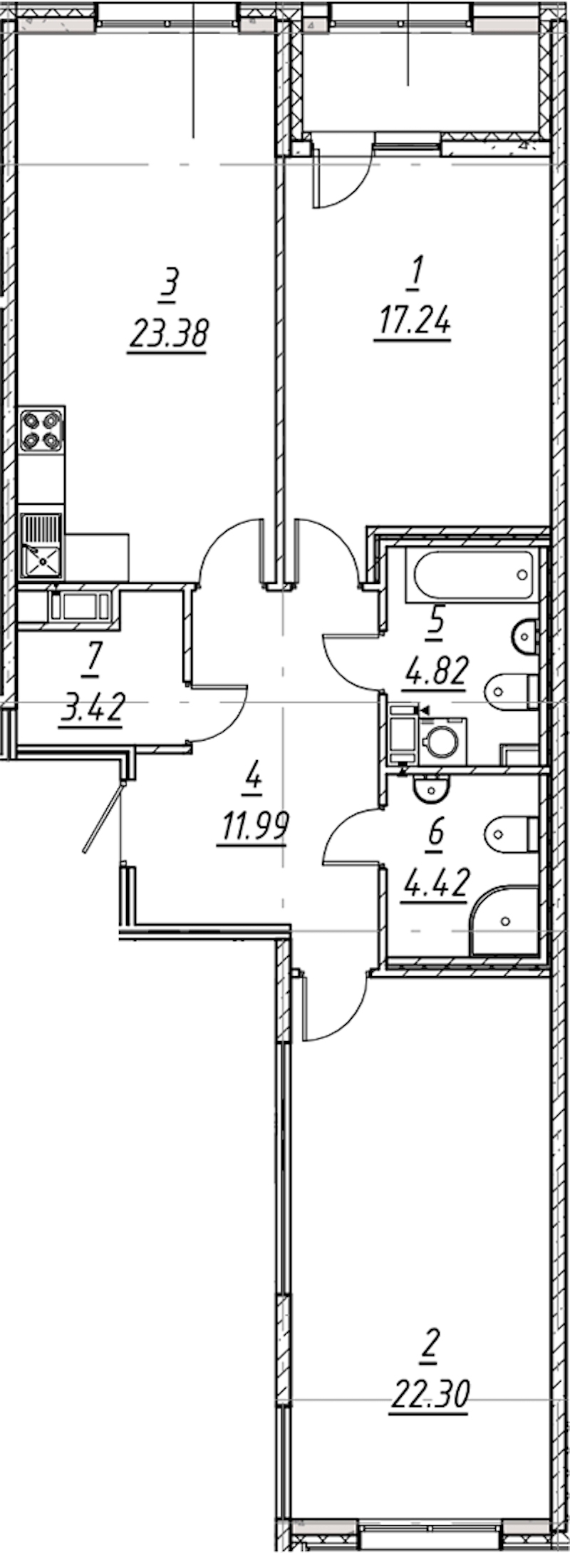 2-комнатная квартира 89.41 м², 2/11 эт., ЖК «е.волюция»