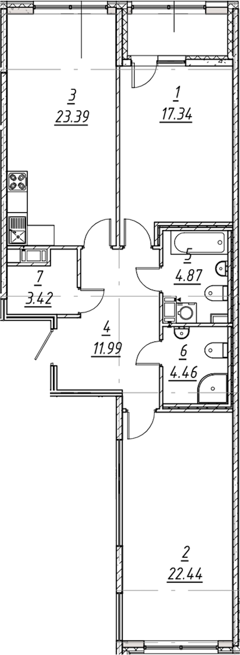 2-комнатная квартира 89.76 м², 10/11 эт., ЖК «е.волюция»