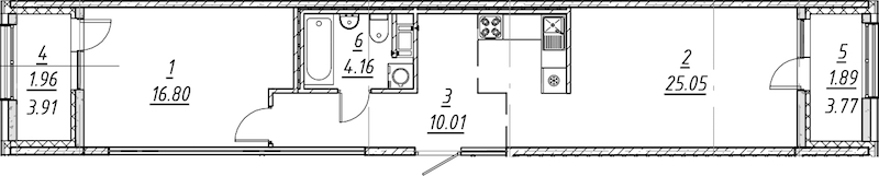 1-комнатная квартира 59.87 м², 3/10 эт., ЖК «е.волюция»